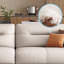 Khaki Genuine Leather 3 - Piece Living Room Set