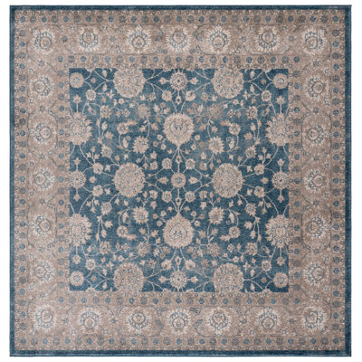 Tapis bleu / beige Leeza