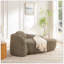 Fauteuil paresseux moderne simple ovale avec dossier intégré, accoudoirs latéraux et coussin, chaise longue compacte peu encombrante pour le salon - brun-104392547