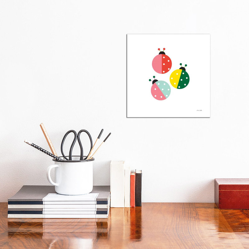 Ladybugs Three by Ann Kelle - Wrapped Canvas Print, 30.48 cm H x 30.48 cm W