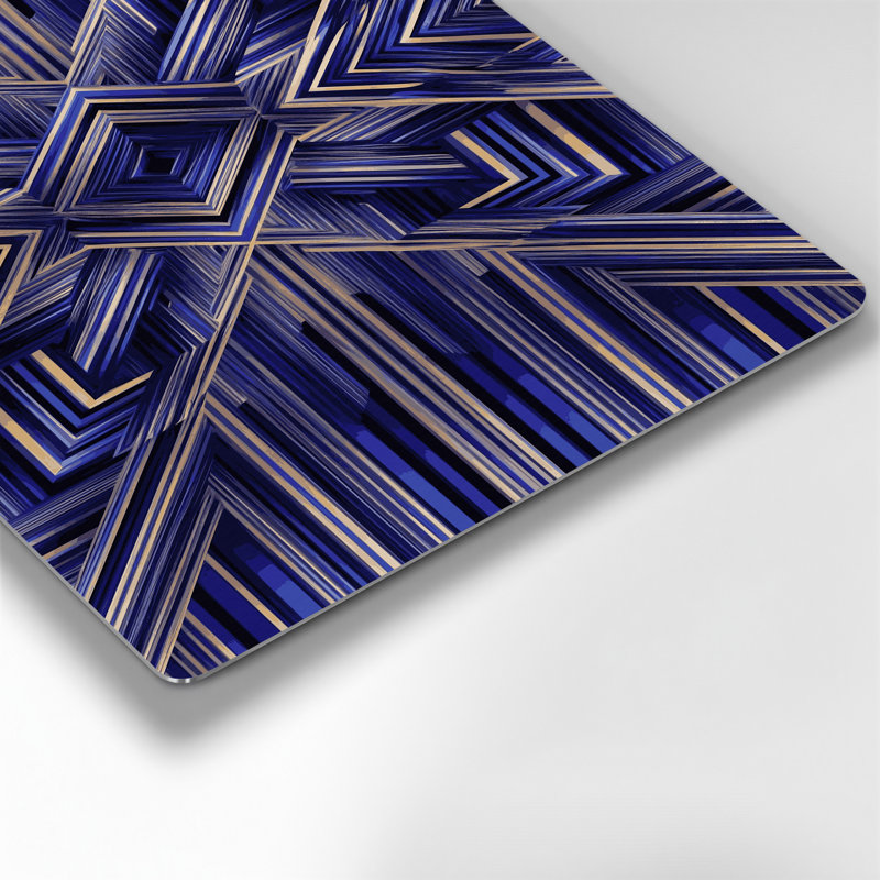 Art mural bleu op Op 82, H 12 po x l 18 po x P 0,05 po
