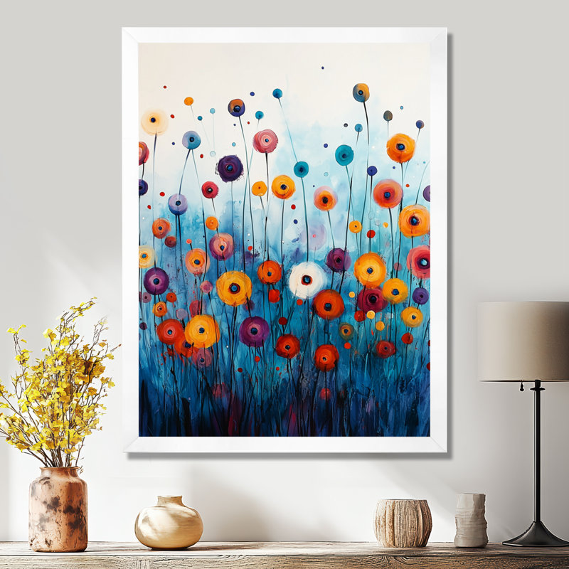 Carncastle - salon d'art mural floral, H 20 po x l 12 po, Picture Framed, Blanc