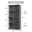 Display Cabinet With Glass Doors, Lighted Display Case With 3 Color Lights, 4-tier Bookcase With Human Body Sensor-368031098