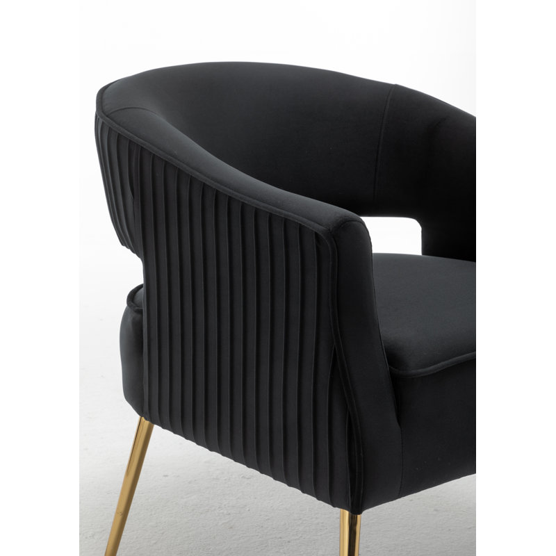 Chynna Velvet Armchair, Black Velvet