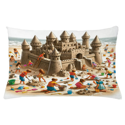 Ambesonne Pillow Cushion Cover Sea Beach Building Fun Camel Burnt Orange
