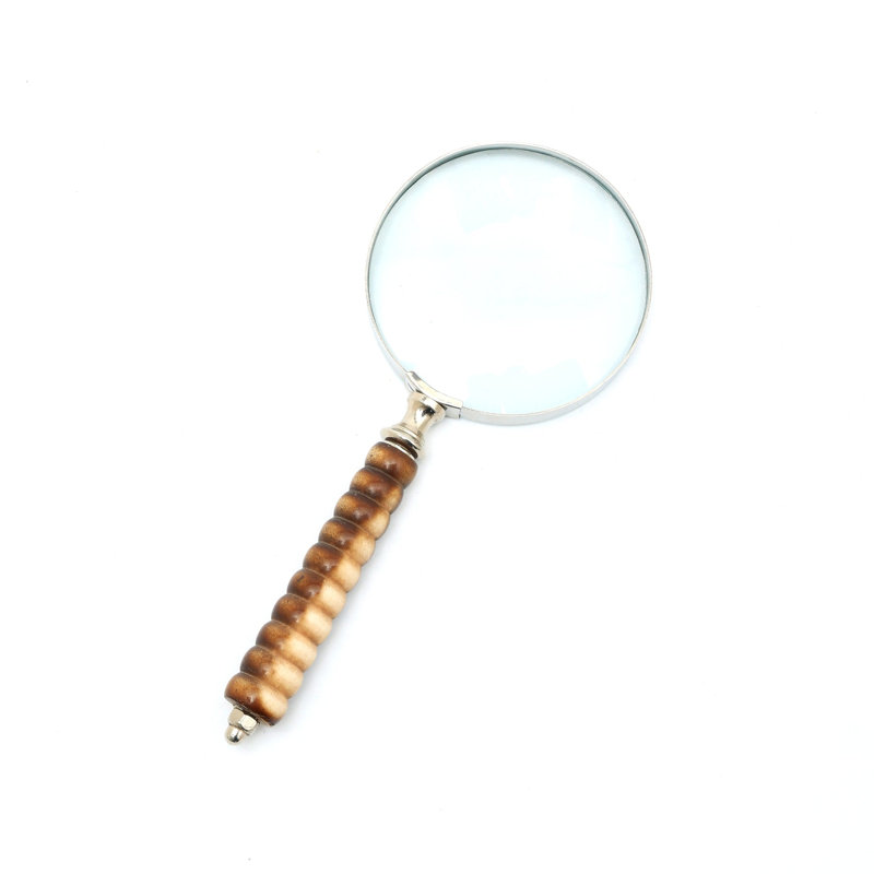 Elegant Resin Handle Magnifying Glass with Steel Frame - Brown