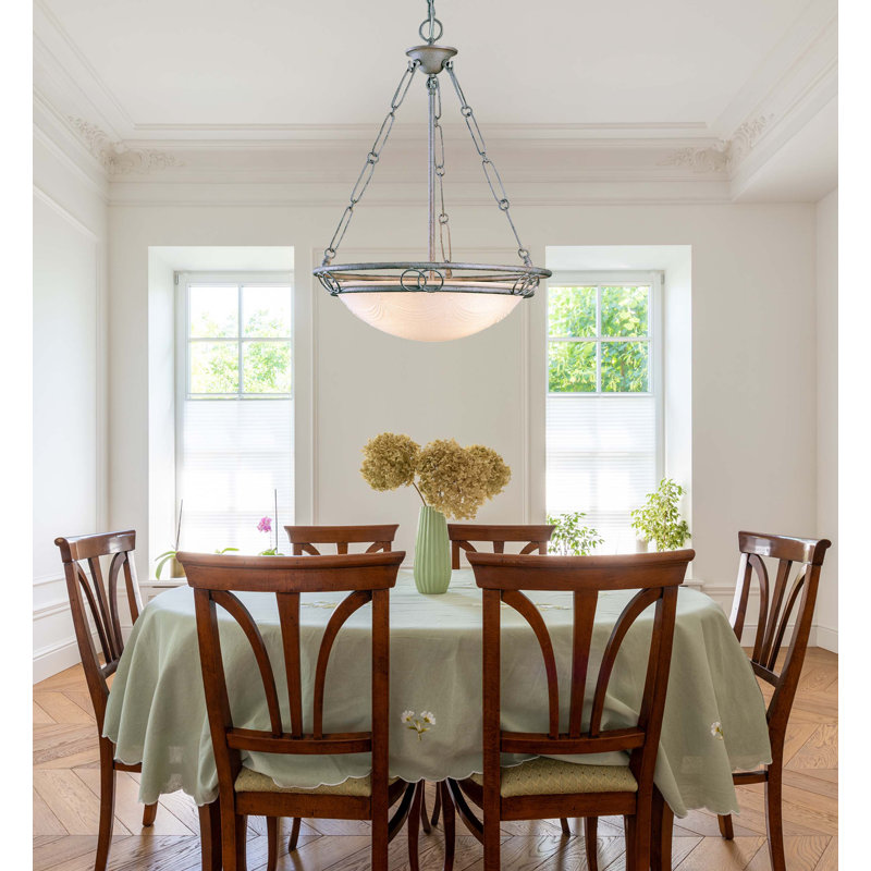 Platinum Rust Glass Bowl Pendant Light with Adjustable Height