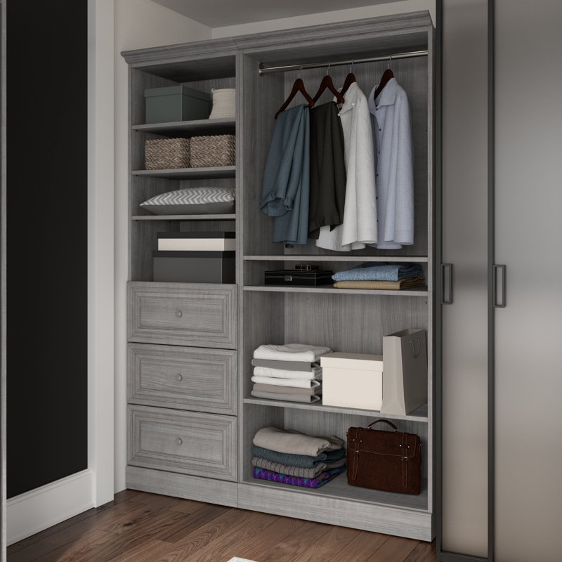 Alvaretta 61" W Closet System, Platinum Gray