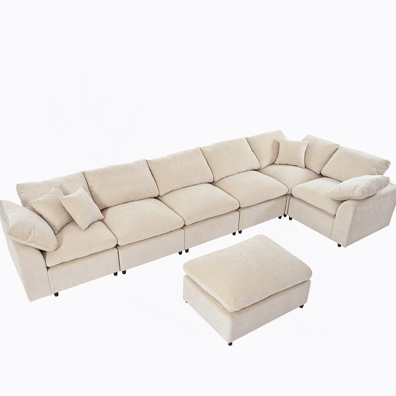 Canapé modulaire surdimensionné avec repose-pieds en L surdimensionné pour salon, bureau et espace spacieux