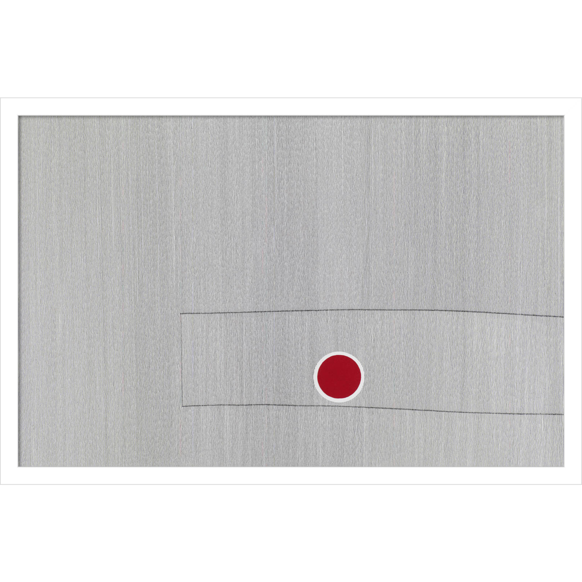 Grey Drawing Fifty Seven by Alex Dunn, 17" H x 25" W x 1" D, White