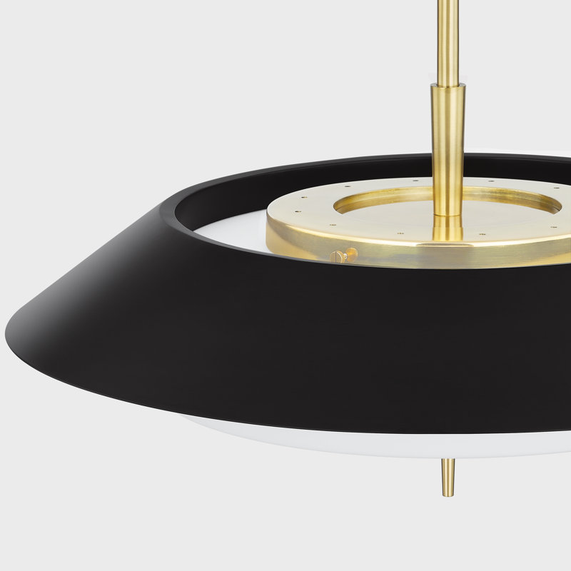 Luminaire suspendu 4 lumières Westport, Noir/laiton antique