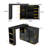 360° Rotating Bar Table Multifunctional Storage Cabinet With Glass Door-2132585977