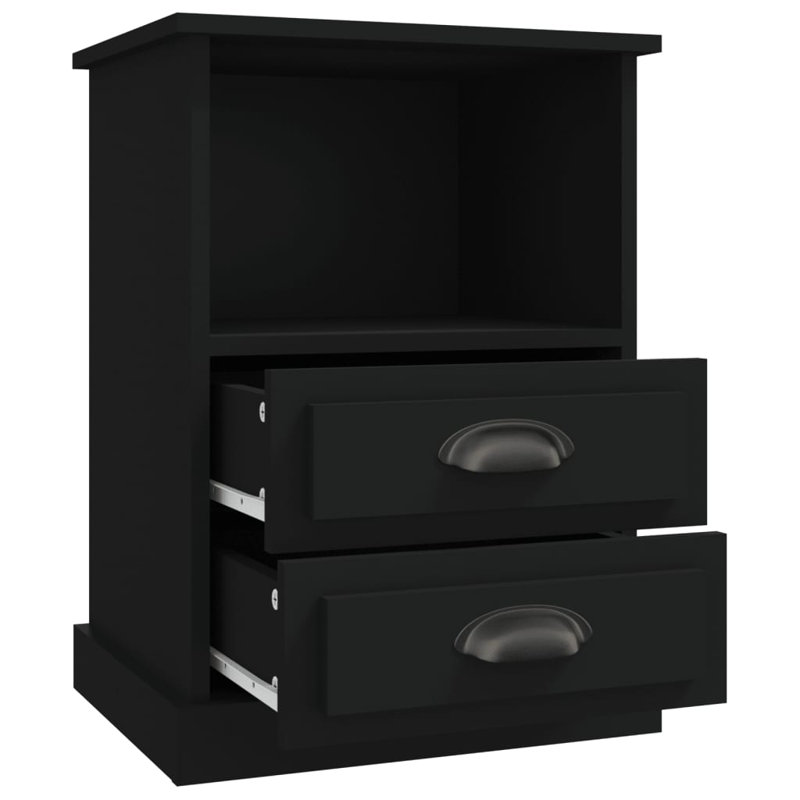 Colena 43cm W Manufactured Wood Bedside Table, Black