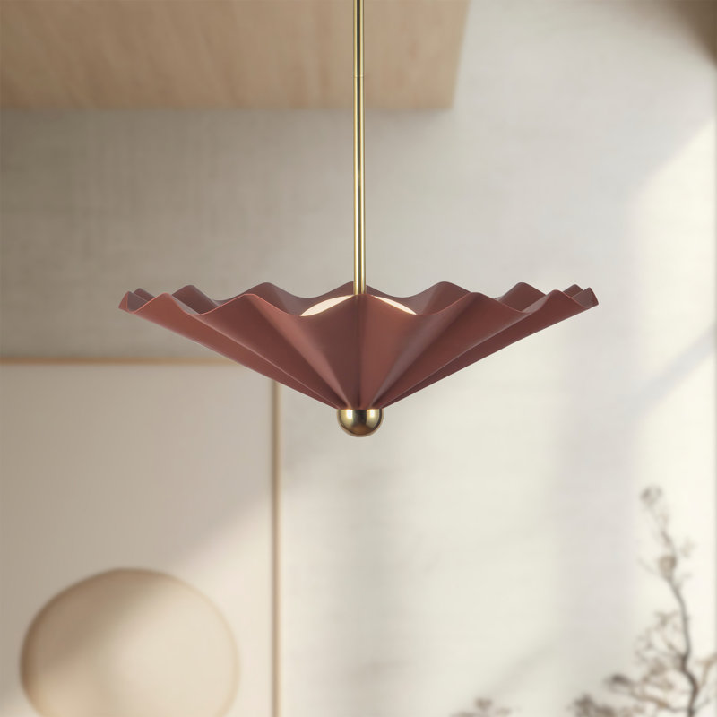 Luminaire suspendu bourgogne à intensité variable 25 po Furrow, Rouge, 25 po