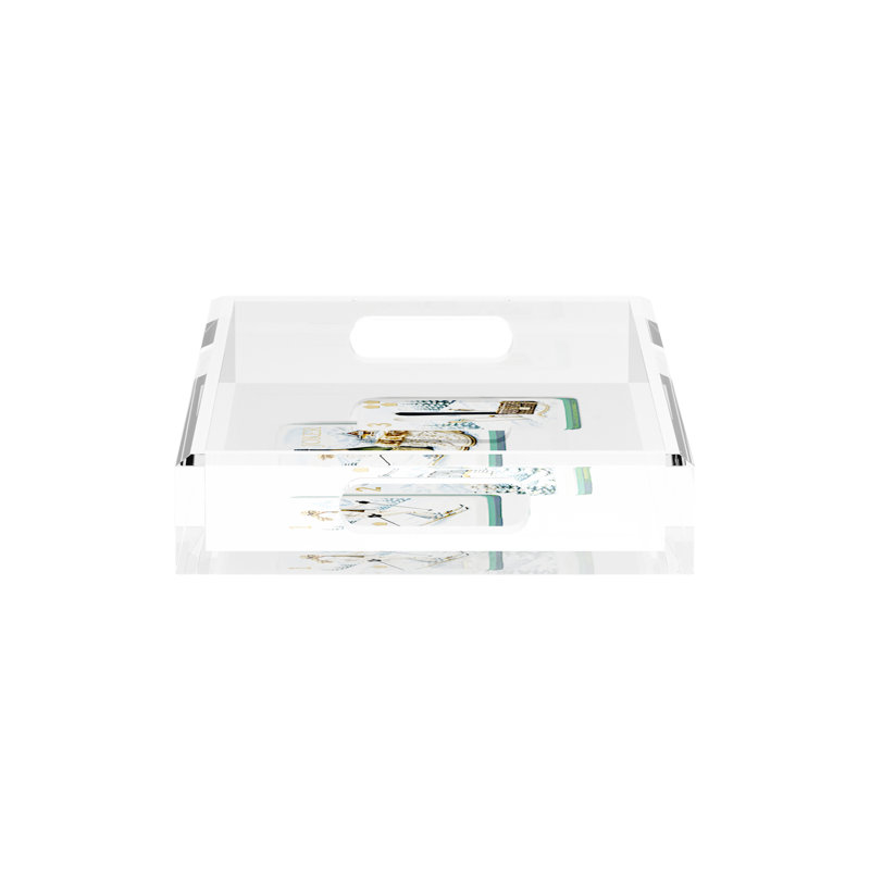 Mahjong Acrylic Decorative Tray, 12.5"W x 7.75"D x 2"H