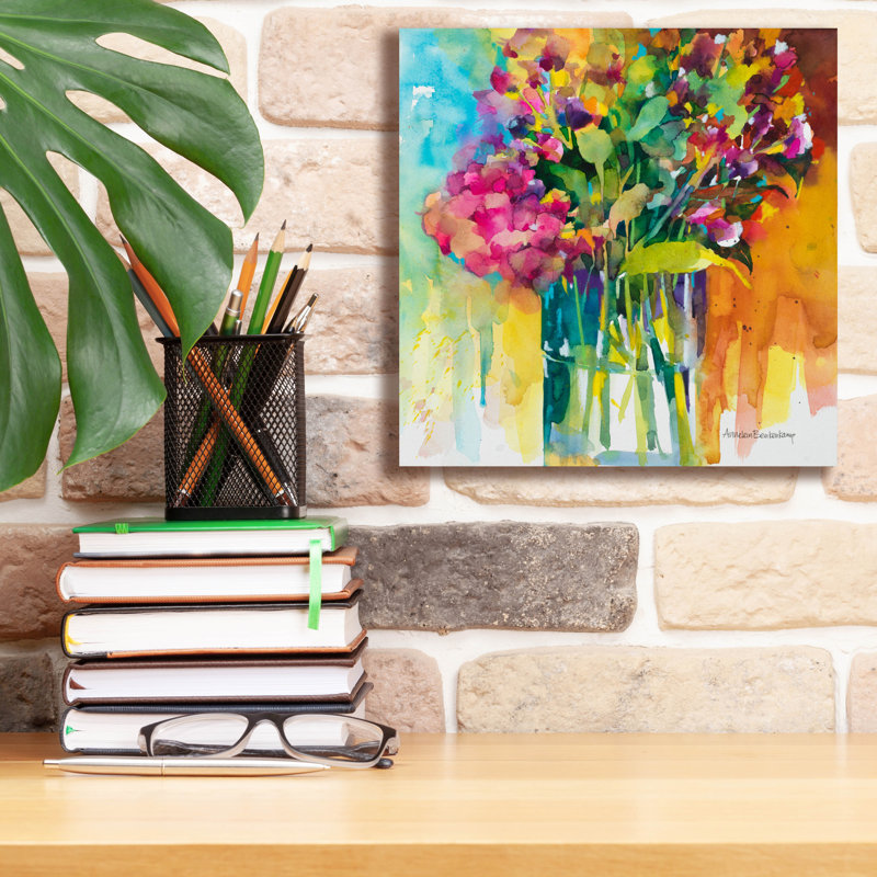 Art mural sur toile Winston Porter «Bright Bouquet» par Annelein Beukenkamp, H 12 po x l 12 po x P 0,75 po