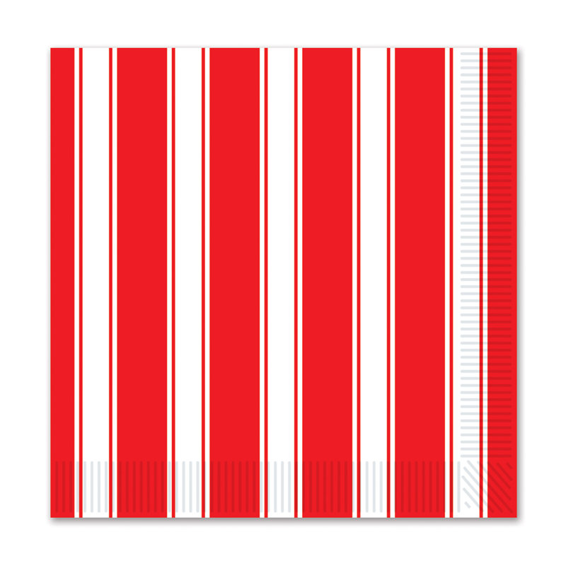 Red & White Stripes Beverage Napkins
