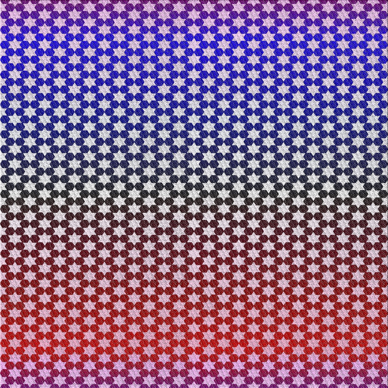 Tapis rose/bleu tissé à la machine, Carré 5 pi