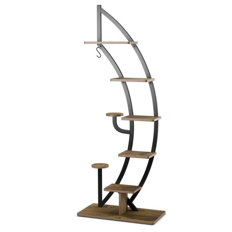 Nathasha Plant Stand, Black/Brown