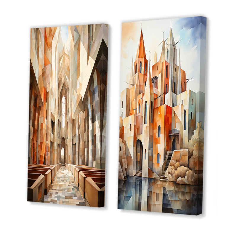 Cubist Chapel, H 28 po x l 25 po, Toile tendue