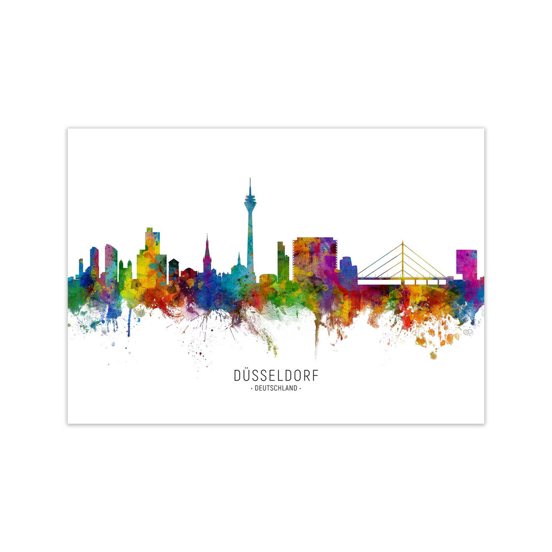 Dusseldorf Germany Skylineby Michael Tompsett-Graphic Art