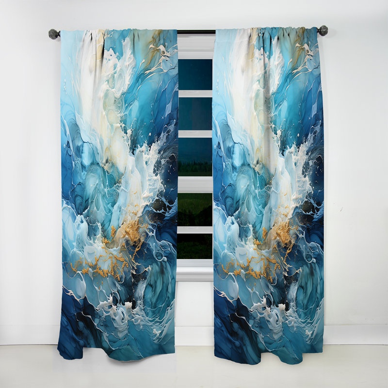 Rideau obscurcissant Kameron - Modern Waves, L 52 po x L 63 po