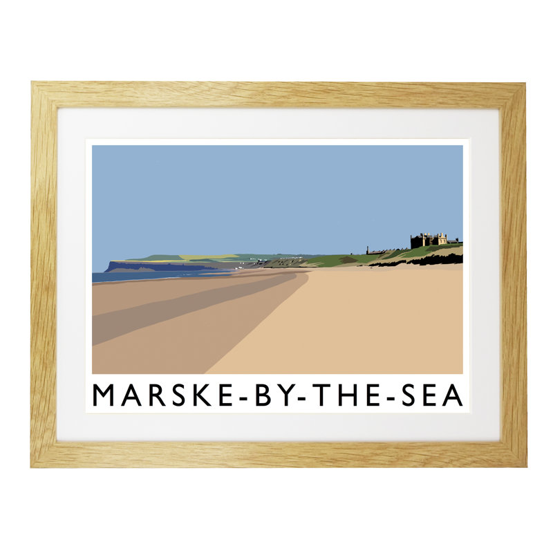 Marske-by-the-Sea by Richard O'Neil - Print, Oak Wood Frame, 33.5 cm H x 43.5 cm W x 2.2 cm D