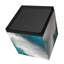Table de bout en verre avec base noire
