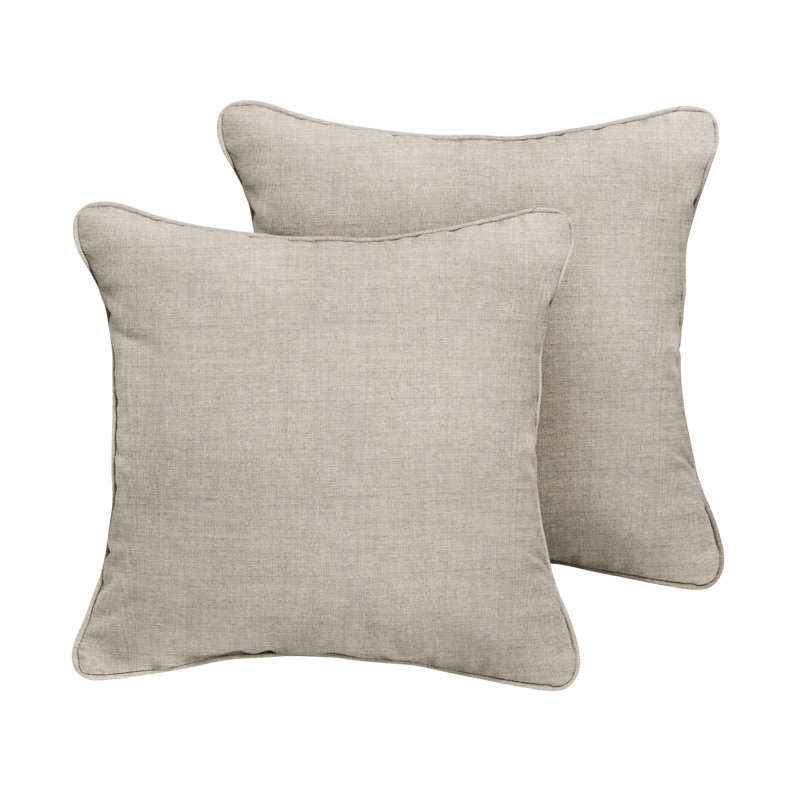 Erika Outdoor Reversible Throw Pillow, Canvas Granite, 22"H x 22"W