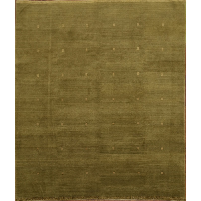Tapis oriental élégant népalais vert olive 8 x 10