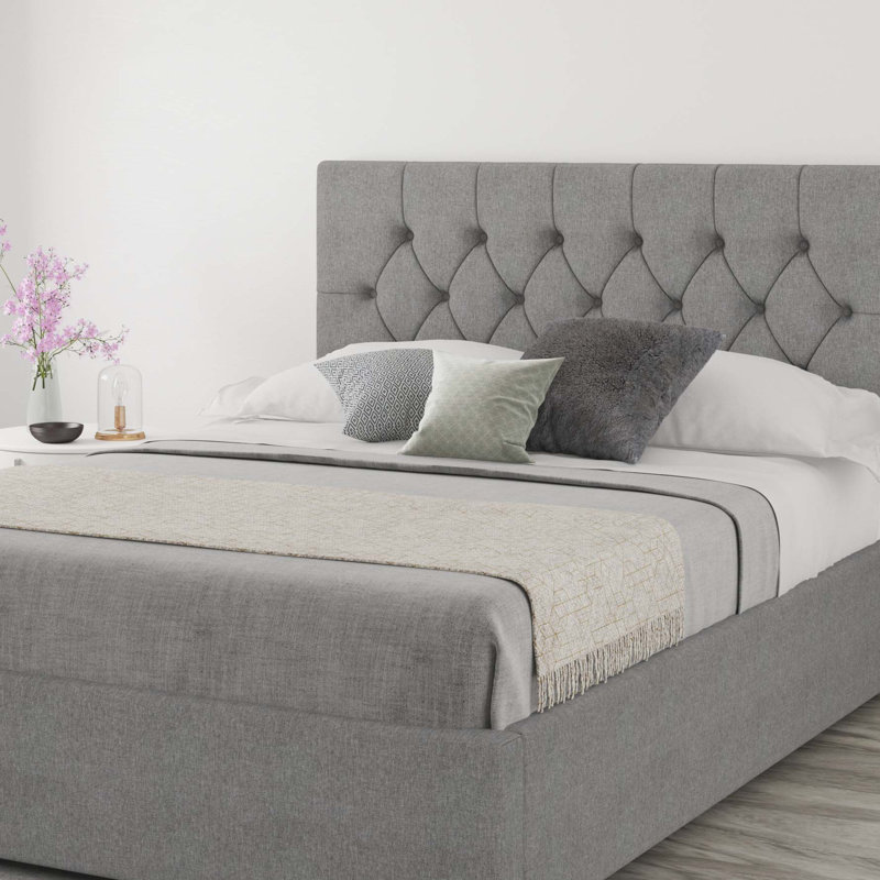 Talcott Upholstered Headboard, Double (4'6), Linen Grey