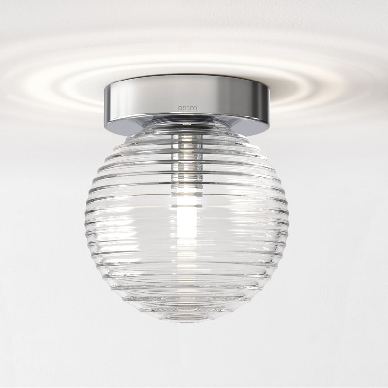 Tacoma 1 - Light Flush Mount, Ribbed, Polished Chrome, Clear