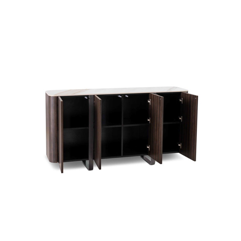 Dalayza 160cm Sideboard, White Marble/Ebony
