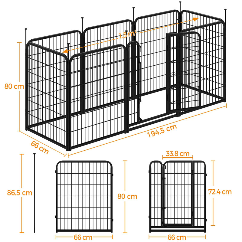 Panel Metal Exercise Pen With Door, 66cm x 80cm