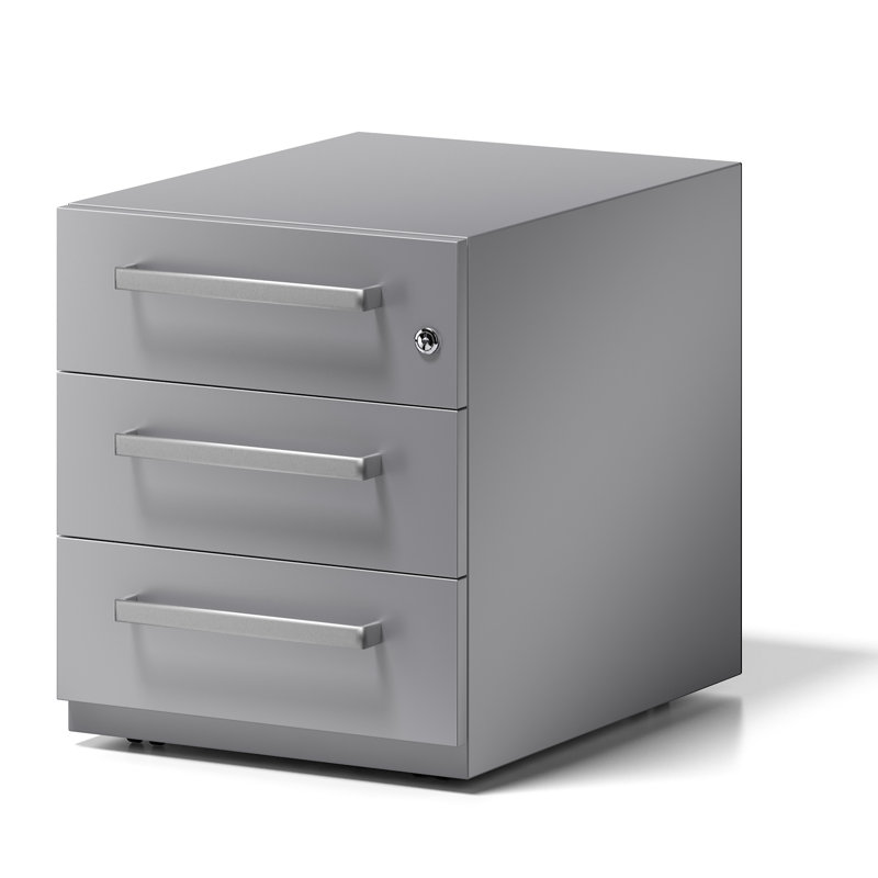 Note 3 Drawer Filing Cabinet, Silver