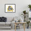 Mignon zèbre sur une chaise flottante jaune, design par George Dyachenko-386845879-386845880