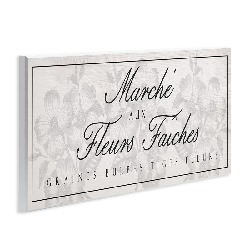 Plaque murale rétro sur un marché aux fleurs français, design par Lil 'Rue