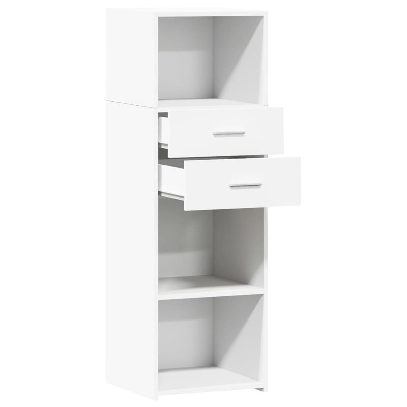 Borough Wharf Highboard Engineered Wood, White, 48.8" H x 15.7" W x 16.7" D