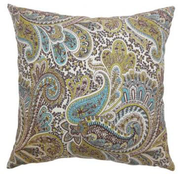 Dorcas Paisley Cotton Throw Pillow Cover
