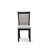 5-Piece Kitchen Table Set Contains a Cement Wooden Table and 4 Cream Linen Fabric Upholstered Chairs with High Back - Wire Brushed Linen White.-85692390-85692387