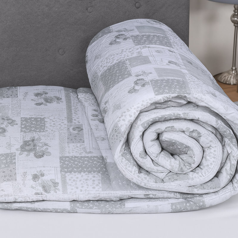 D/B MAYA COVERLESS QUILT SET, Single Duvet Cover + 2 Standard Pillowcases, Grey