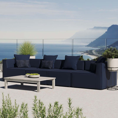 Modway Saybrook Outdoor Patio Upholstered 4-Piece Sectional Sofa