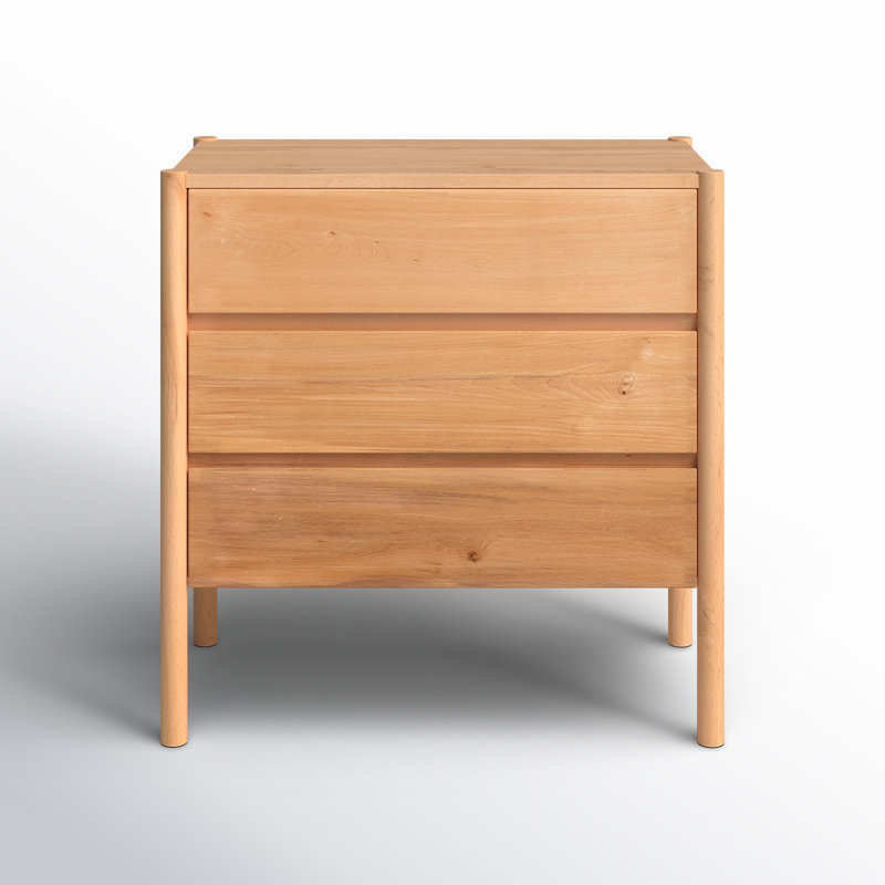 Dionte Solid Wood 33.5'' Unfinished 3-Drawer Dresser