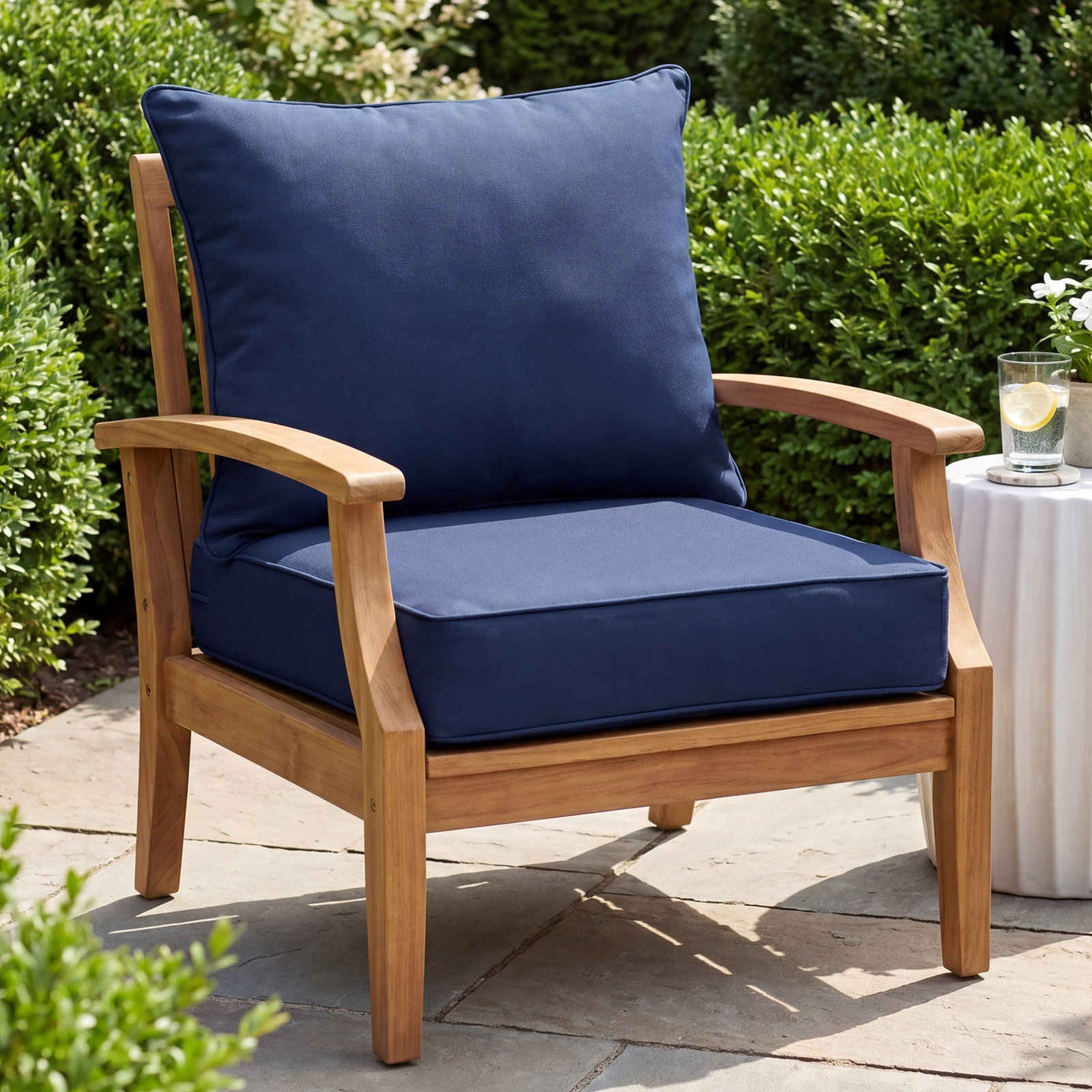 Outdoor Lounge Chair, 23'' W x 25'' D, Spectrum Indigo Sunbrella® Plainweave, 3''