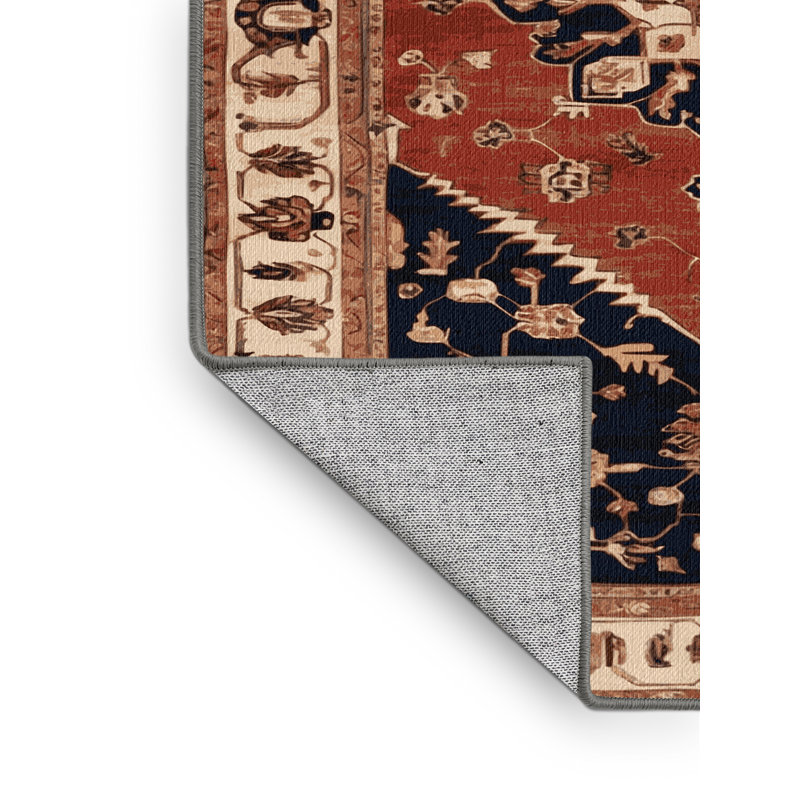 Tapis brun lavable à la machine, Rond 8 pi
