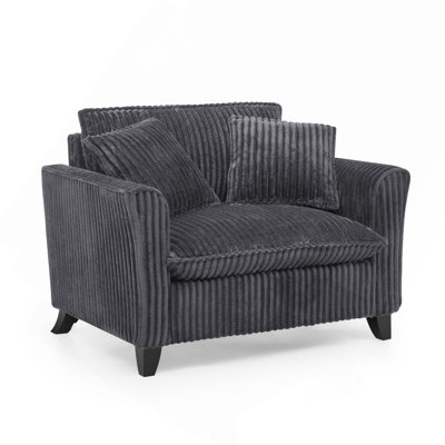 Lazy Sofa Chair, Comfortable Single-Person Sofa Chair, With A Backrest And Soft Seat Cushion, Having Armrests On Both Sides, Suitable For Living Room And Bedroom - Grey