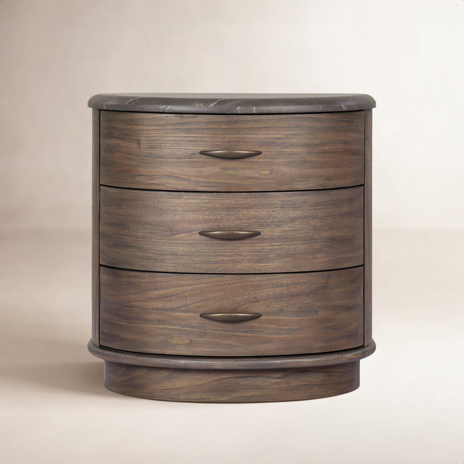 3-Drawer Genuine Marble Nightstand