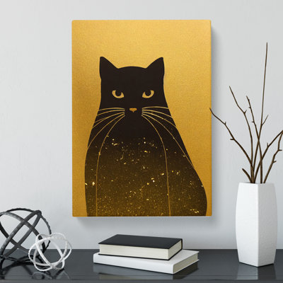 CAN-V0523-396X Cat Gold Leaf - Wrapped Canvas Print