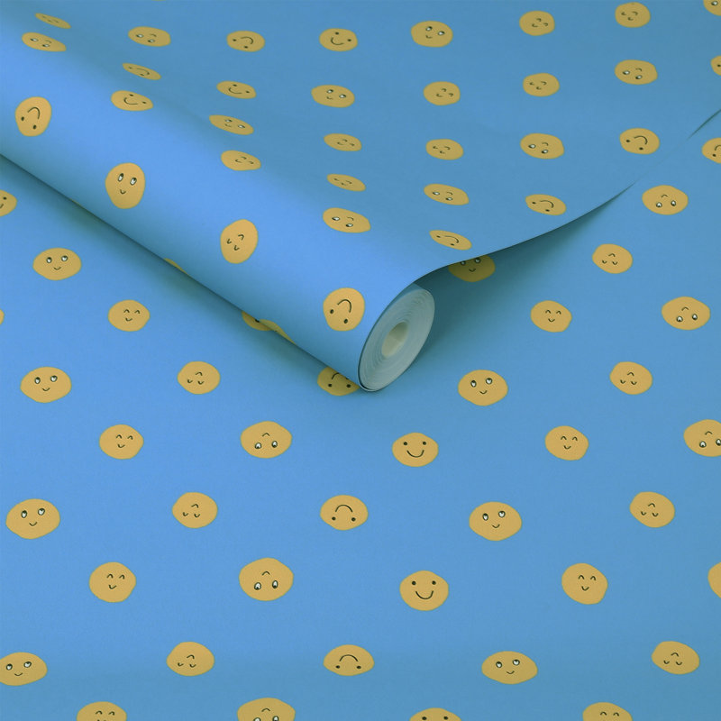 Happy News Smiles Blue Wallpaper