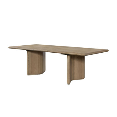 Double Pedestal Extendable dining Table in Wheat